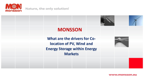 What are the drivers for co-location of solar generation and energy storage within energy markets? Mihaela Popescu, Monsson